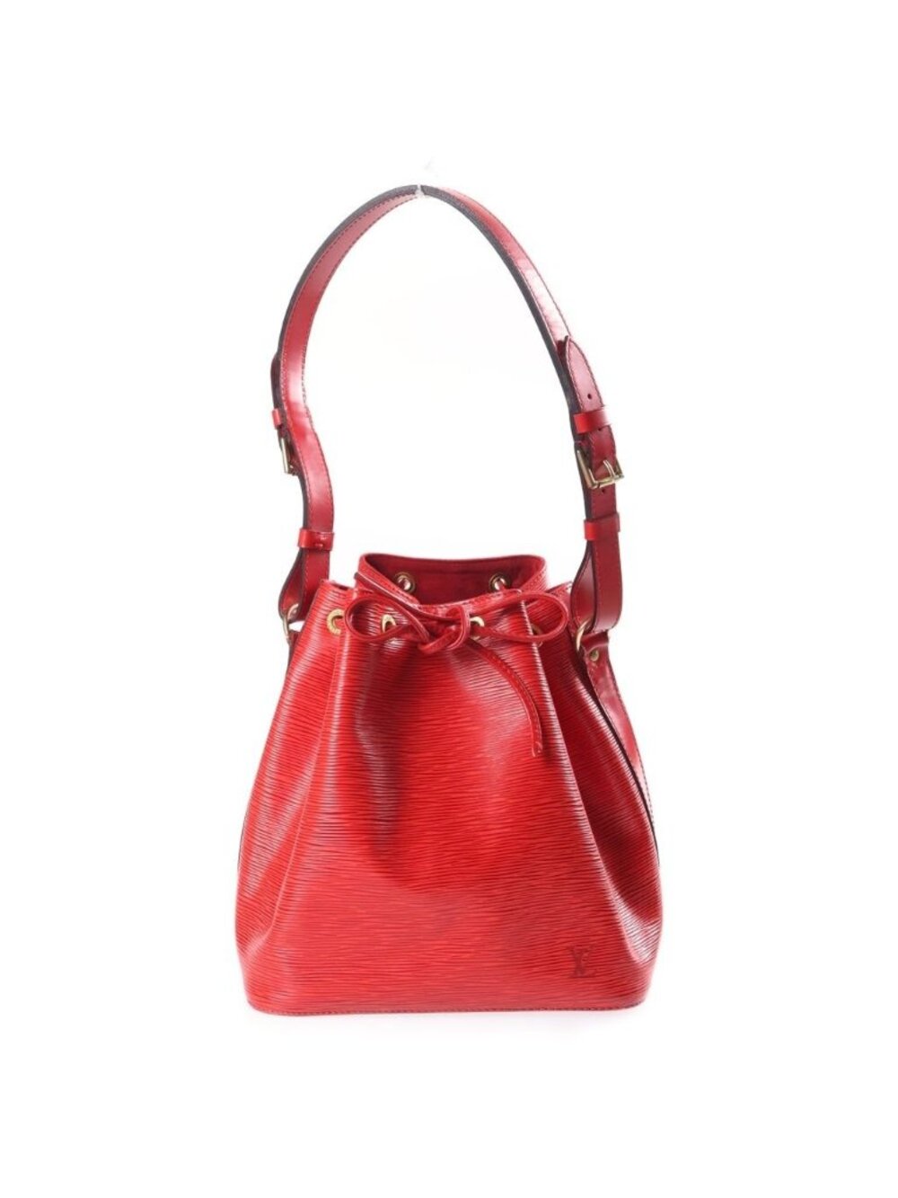 Louis Vuitton Epi Petit Noe Leather Shoulder Bag Drawstring Castilian Red